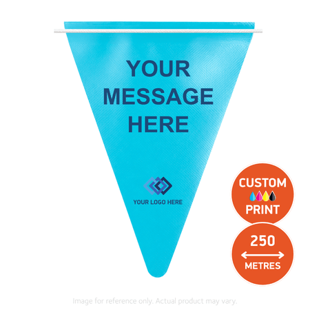 250m Custom Printed Vinyl Bunting Flags | 510gsm