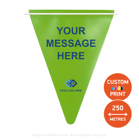 250m Custom Printed Vinyl Bunting Flags | 510gsm