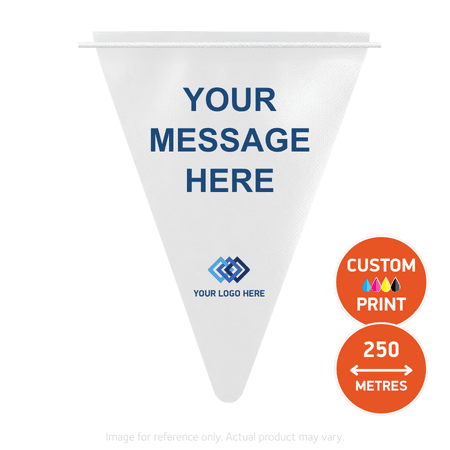 250m Custom Printed Vinyl Bunting Flags | 510gsm
