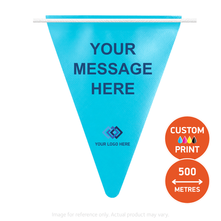 500m Custom Printed Vinyl Bunting Flags | 510gsm