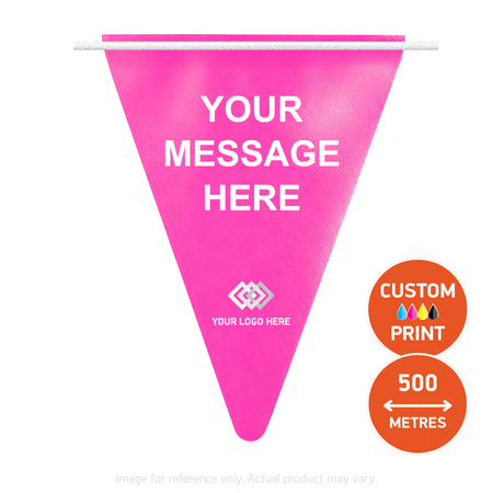 500m Custom Printed Vinyl Bunting Flags | 510gsm