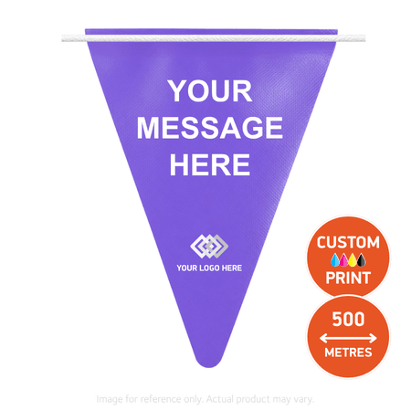 500m Custom Printed Vinyl Bunting Flags | 510gsm