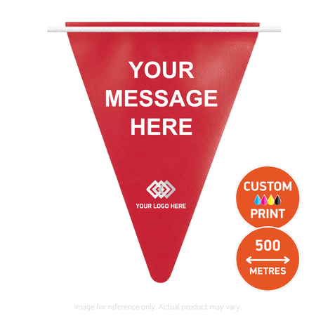 500m Custom Printed Vinyl Bunting Flags | 510gsm