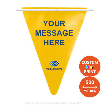 500m Custom Printed Vinyl Bunting Flags | 510gsm