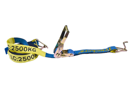 Heavy Duty Ratchet Strap 2500kg Capacity designed for tying down equipment, securing containment sheeting during installation, or stabilising loads.
