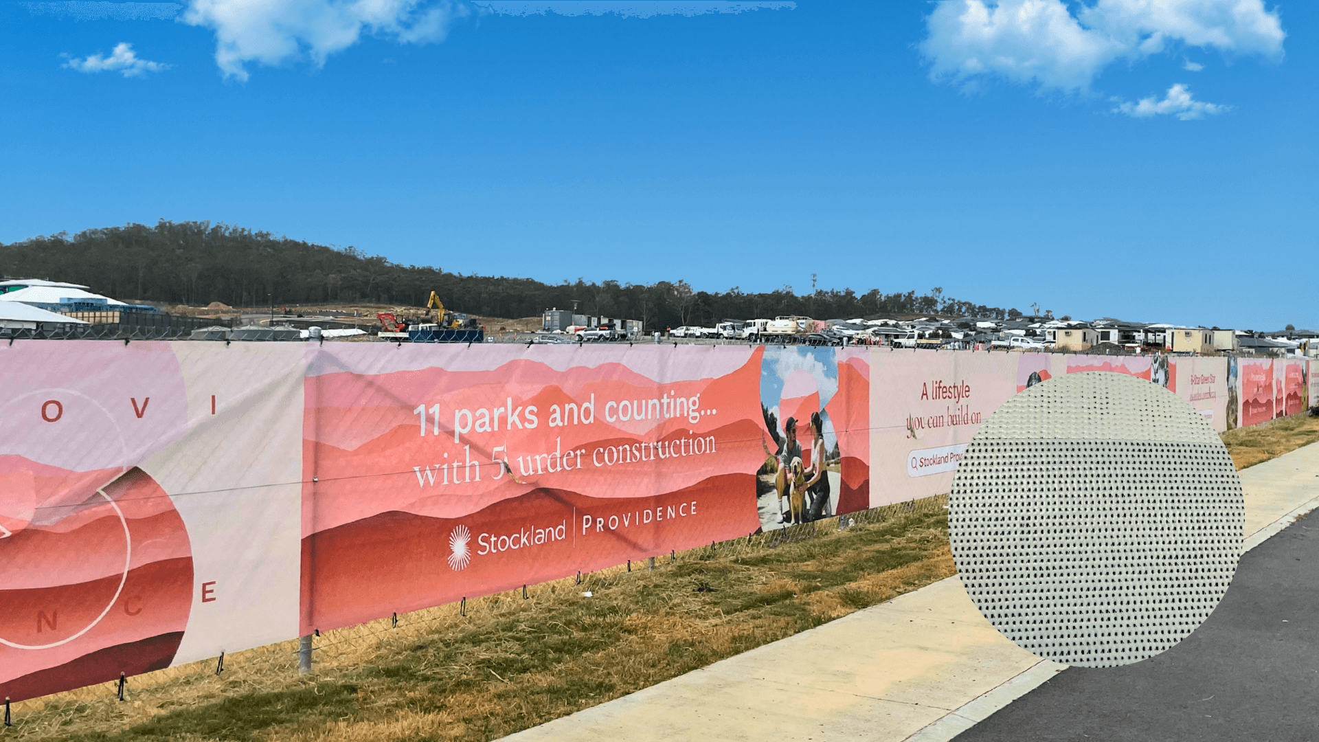 Select Mesh™ is designed for developments where hoarding and fencing are part of the project’s marketing. Its smooth, close-knit weave produces sharper print clarity and a cleaner visual finish, helping branding look professional and consistent.