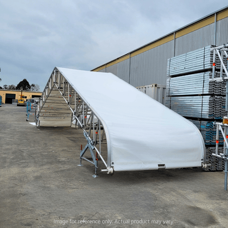 Custom Size Tuffclad 680gsm White Vinyl Temporary Roofing with Keder Edge and Pole Pocket