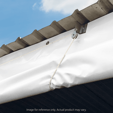 2m x 4.8m Tuffclad 680gsm White Vinyl Roll Up Door with Rope Pulley system
