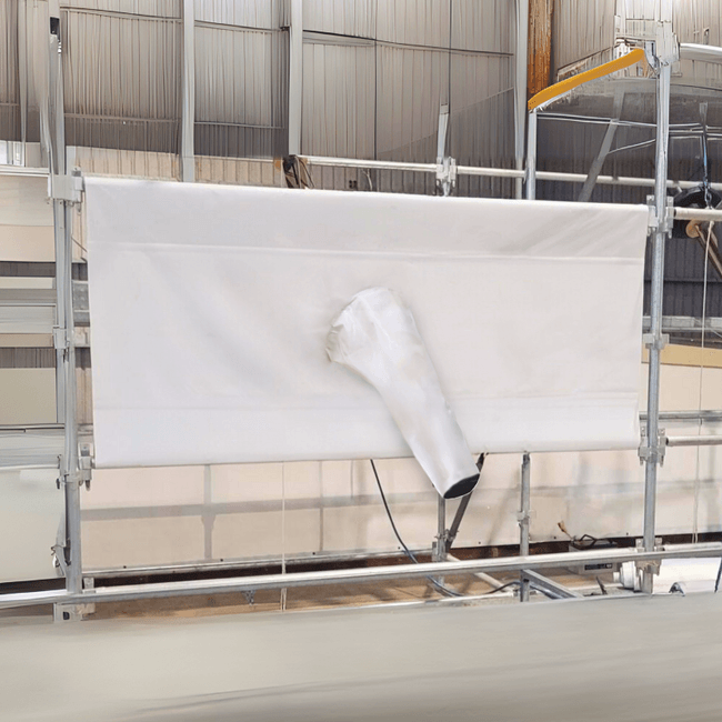 Sitemax | Ready-made heavy-duty ducting attachment with 200mm pole pockets across top and bottom
