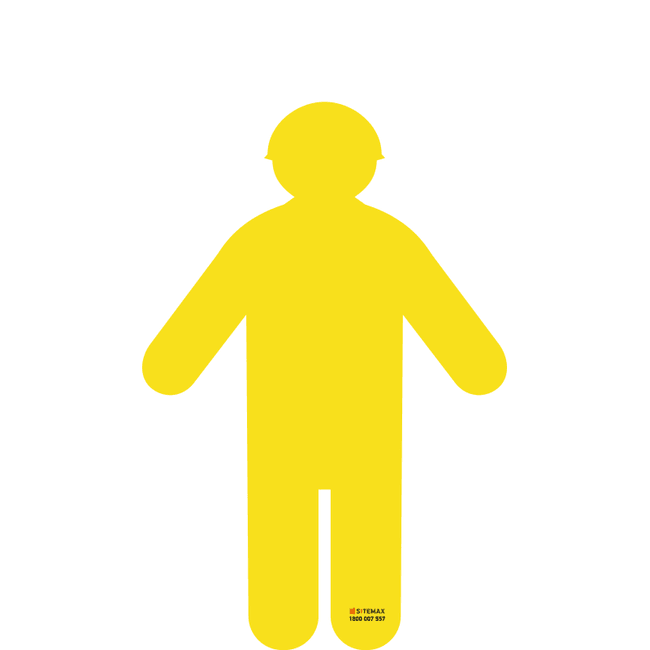 1400 x 688mm Yellow Worker With Arms Down