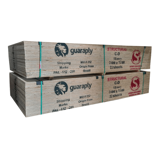 CD Structural Plywood 1200mm x 2400mm 19mm Thick (23 Sheets/Pack)