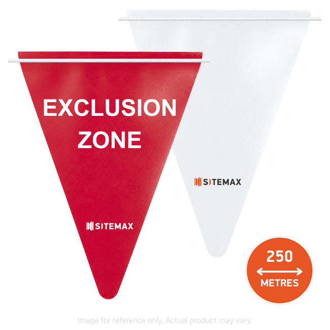 250m Exclusion Zone Safety Bunting