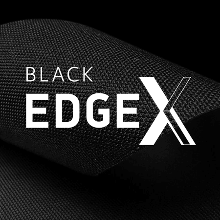 Black EdgeX keder tape edging for banner mesh, providing a reinforced edge with a clean, low-profile finish