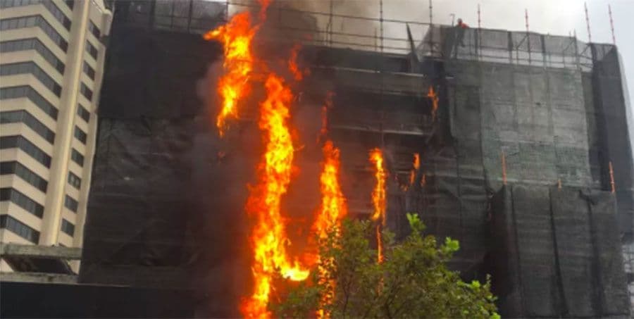 Flame Retardant Containment Mesh for Scaffolding Applications