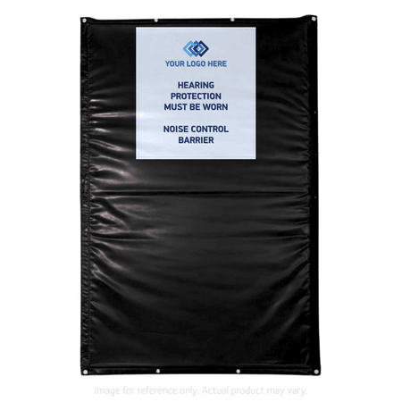 Black Sonic Quilts with Custom Printed and Sewn on Patch for Noise Reduction on Construction Sites