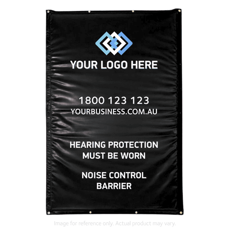 Custom Printed Black Vinyl Sonic Quilts for Noise Control on Construction Sites