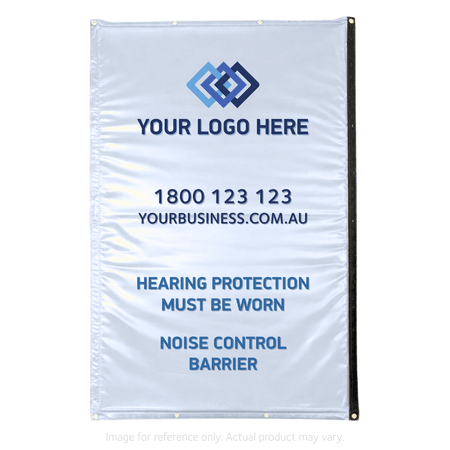 Custom Printed White Vinyl Sonic Quilts for Noise Control on Construction Sites
