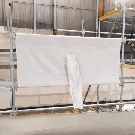 Sitemax | Ready-made heavy-duty ducting attachment with 200mm pole pockets across top and bottom