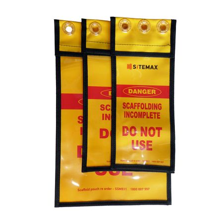 DL Sitemax pouch - Scaffold Incomplete Do Not Use - suits scafftags and small books