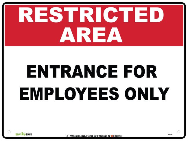 Restricted Area Entrance For Employees Only