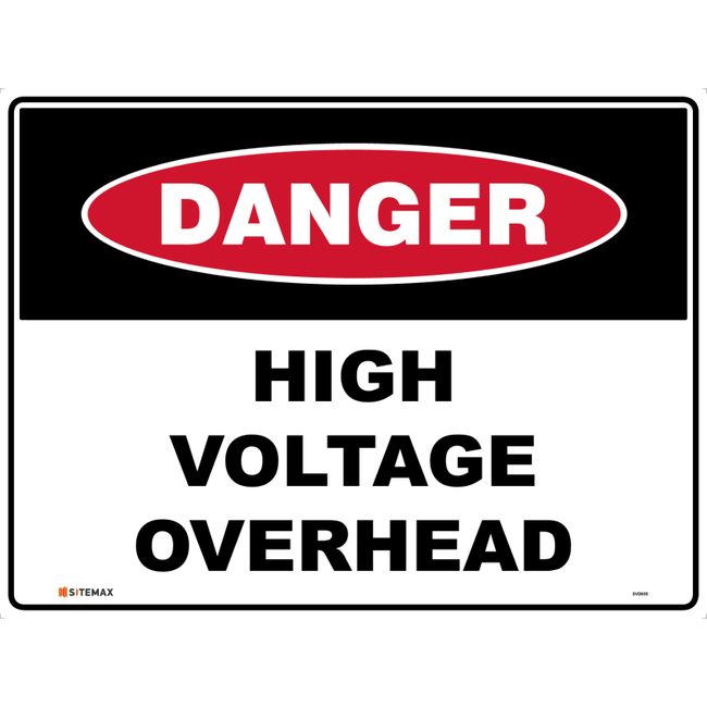 Danger High Voltage Overhead