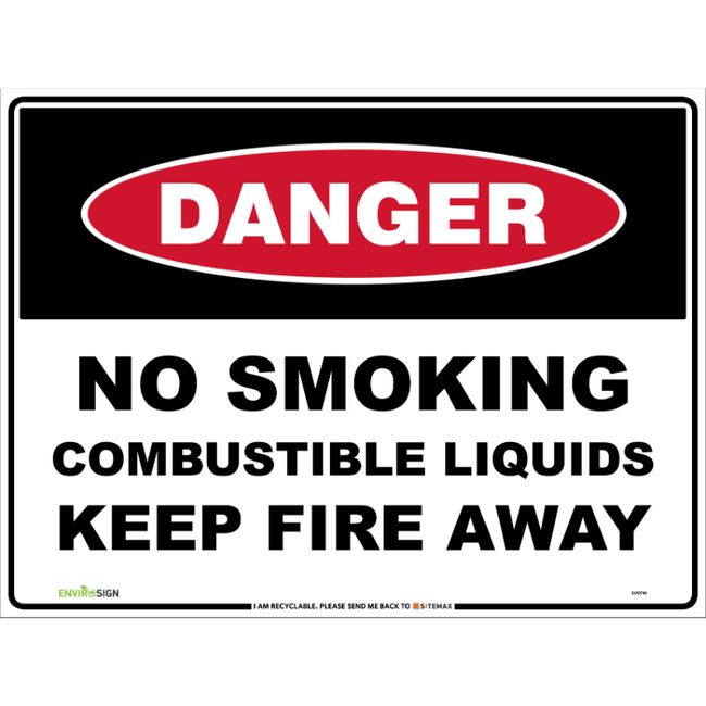 Danger No Smoking Combustible Liquids Keep Fire Away | Sitemax