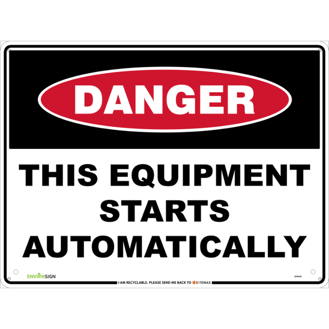 Danger This Equipment Starts Automatically