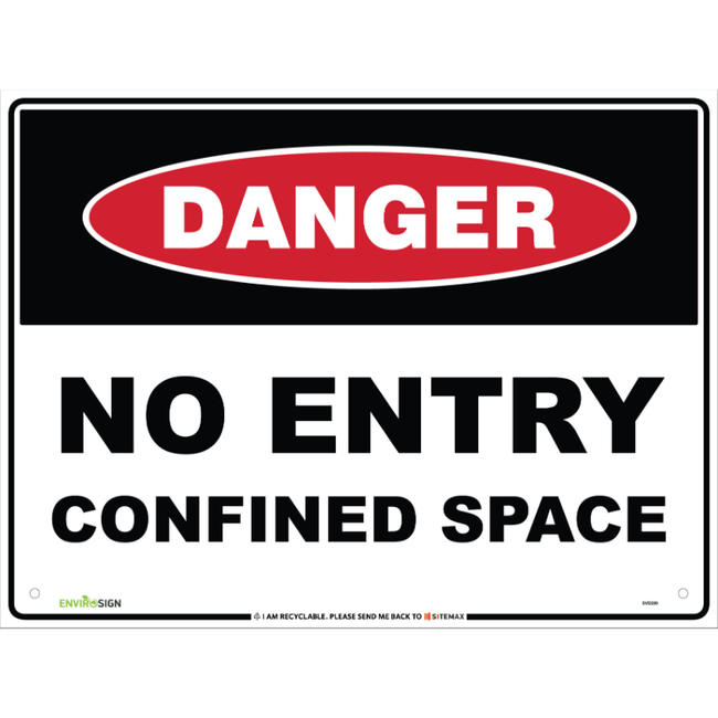 Danger No Entry Confined Space