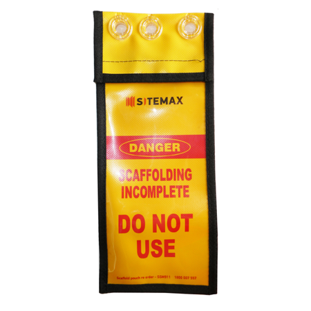DL Sitemax pouch - Scaffold Incomplete Do Not Use - suits scafftags and small books