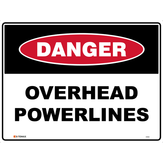 300 x 225mm Poly Signs - Danger Overhead Powerlines