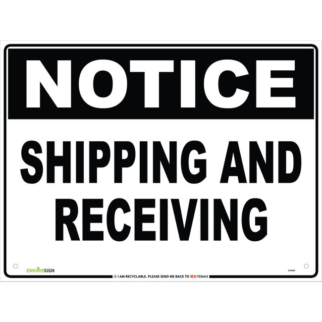 Notice Shipping and Receiving