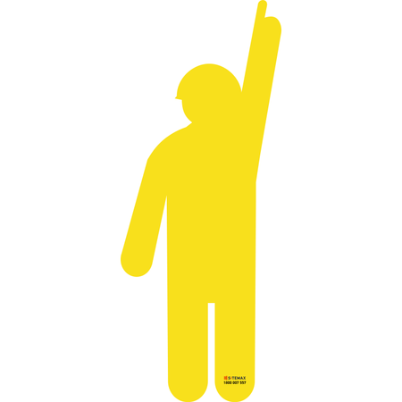 1700 x 677mm Yellow Worker Pointing Up