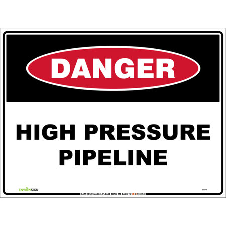 Danger High Pressure Pipeline