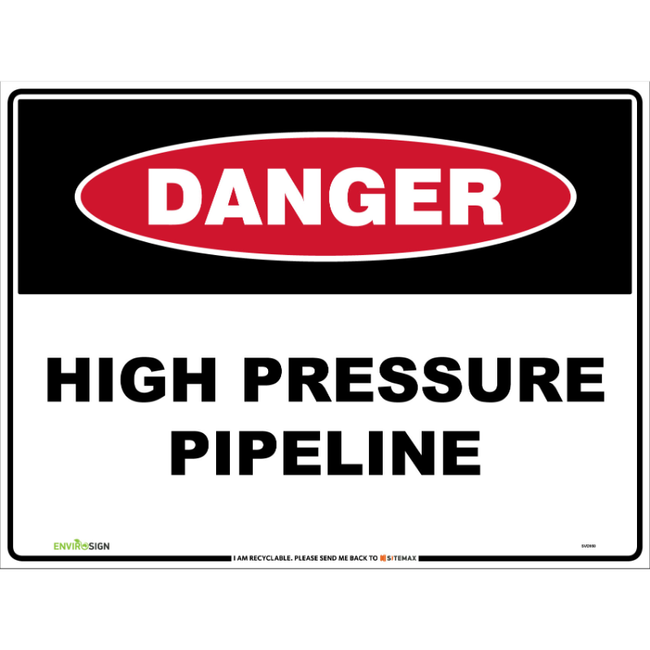 Danger High Pressure Pipeline