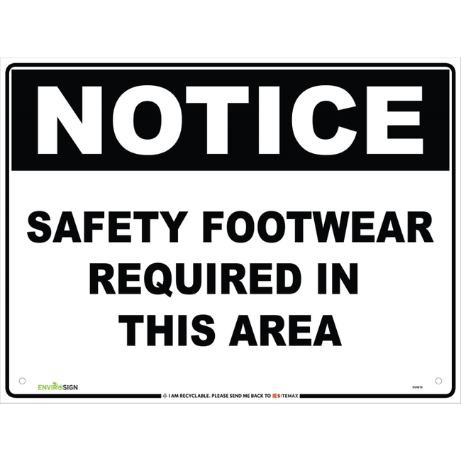 Notice Safety Footwear Required In This Area