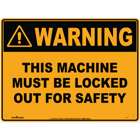 Warning This Machine Must Be Locked Out For Safety