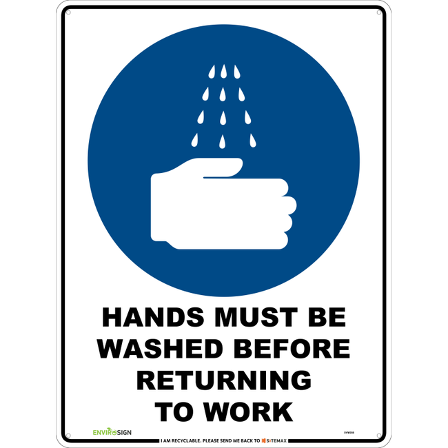 Hands Must Be Washed Before Returning To Work