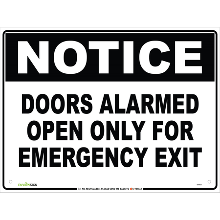 Notice Doors Alarmed Open Only For Emergency Exit