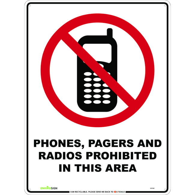 Phones, Pagers and Radios Prohibited In This Area